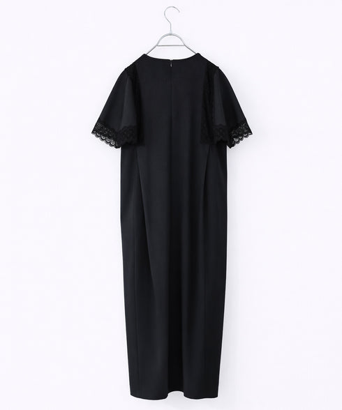 laced handkerchief sleeve one-piece