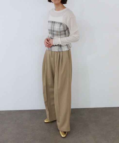 【SOI-MeME】check lame jacquard bustier