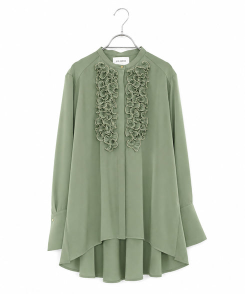 <8/28発売>【SOI-MeME】crystal pleats satin shirt