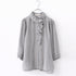 picot raffle collar tuck blouse