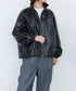 eco leather tuck blouson