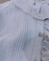 picot raffle collar tuck blouse