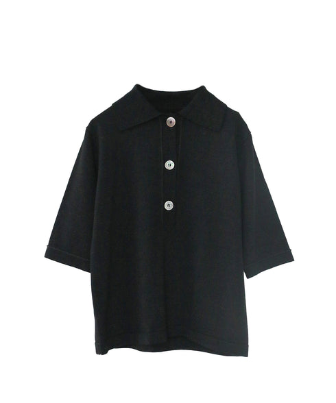 lame wool polo knit