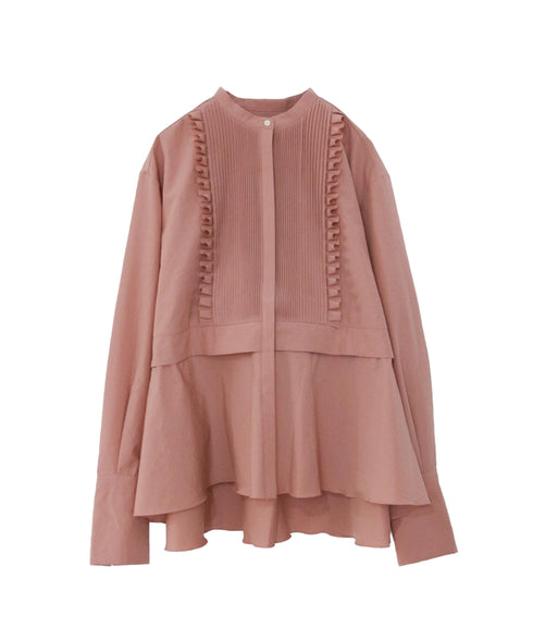 tuck frill flare shirt