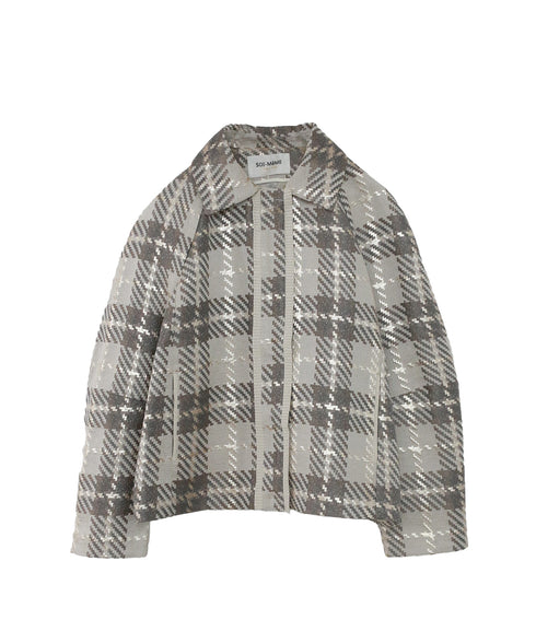 【SOI-MeME】check lame jacquard jacket