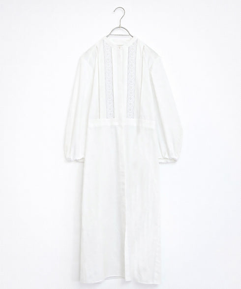 pin tuck lace flare one-piece