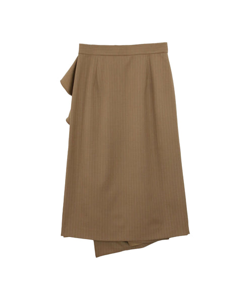 warm pinstripe wrap skirt