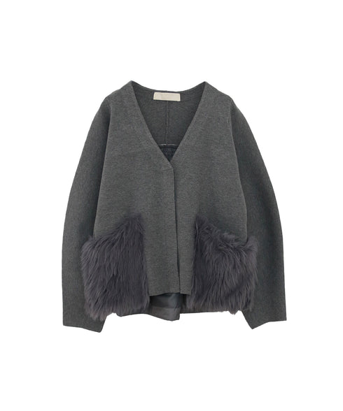 shaggy pocket milano rib jacket