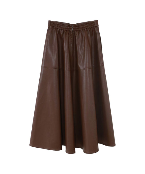 soft eco-leather circular skirt