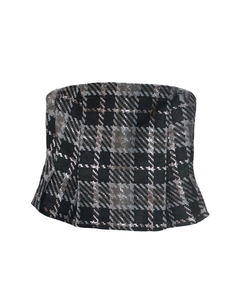 【SOI-MeME】check lame jacquard bustier