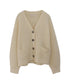 wool cotton aran knit cardigan