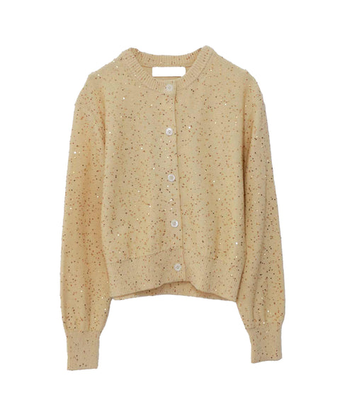 cotton polyester spangle cardigan