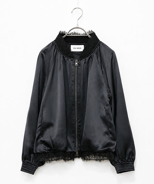 【SOI-MeME】eyelash lace satin reversible blouson