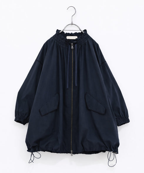 【予約】shirring gather embroidery midi-blouson