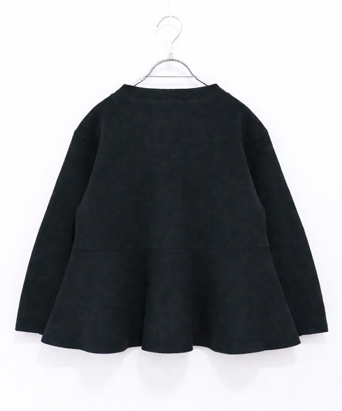 paper knit embroidery peplum jacket