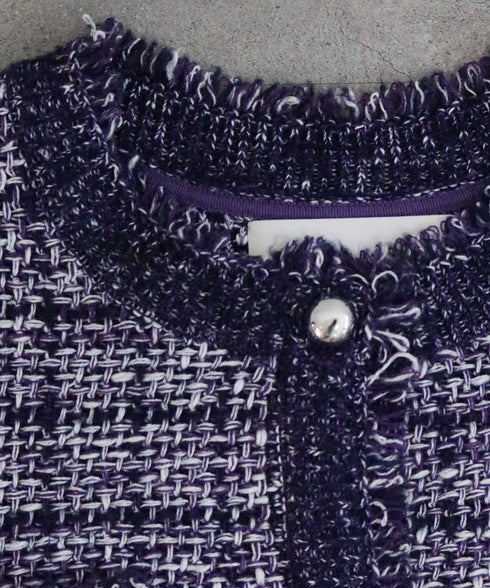 boucle tweed knit jacket