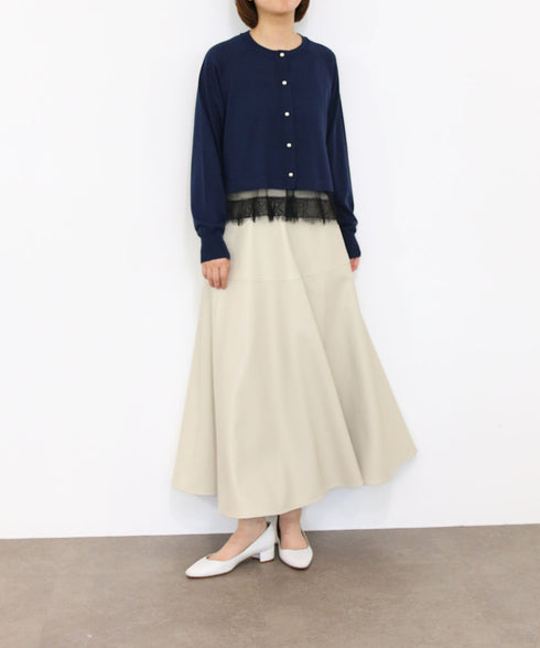 【10/23発売予定】eyelash lace hem A‐line cardigan