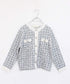【SOI-MeME】tweed knit fringe jacket