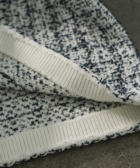 【SOI-MeME】tweed knit fringe vest
