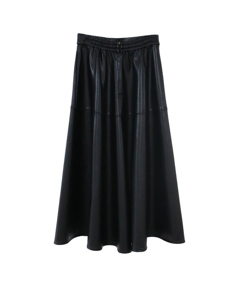 soft eco-leather circular skirt