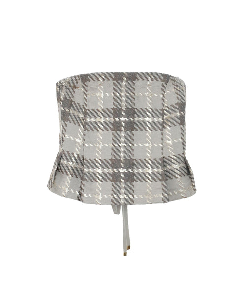 【SOI-MeME】check lame jacquard bustier