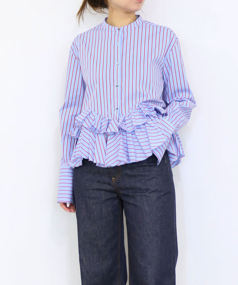 <9/4発売>spiral ruffle modern blouse
