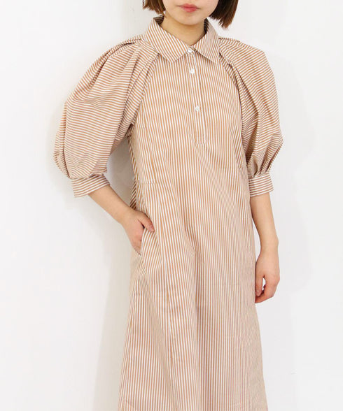 modern strip volume sleeve dress