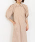 modern strip volume sleeve dress