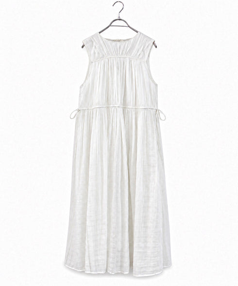 sheer check 2way gathered dress