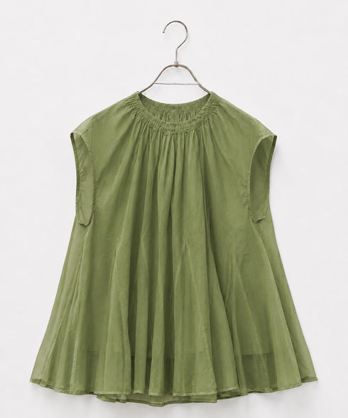 sheer starched cotton godet blouse