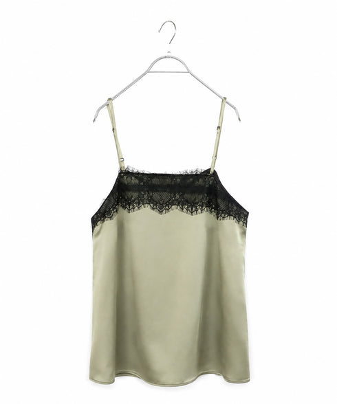 【SOI-MeME】eyelash lace satin camisole