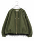 scallop-lace hem twill blouson