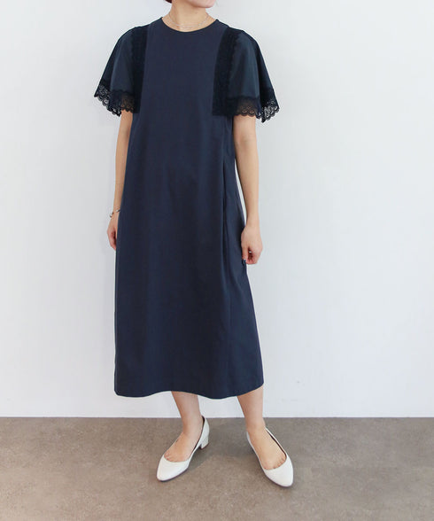 laced handkerchief sleeve one-piece