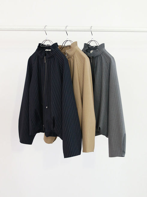 warm pinstripe blouson