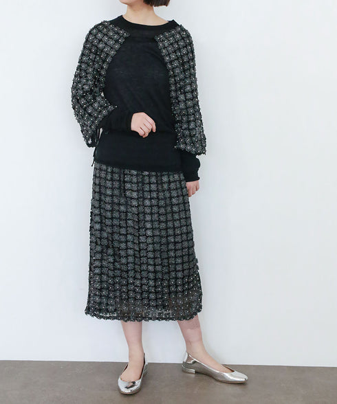 【SOI-MeME】pearl lame lace skirt
