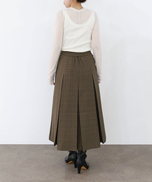 【再入荷】glen check box tuck skirt