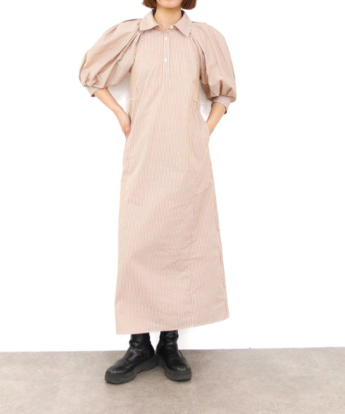 modern strip volume sleeve dress