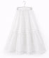 sheer starched cotton lace tiered skirt