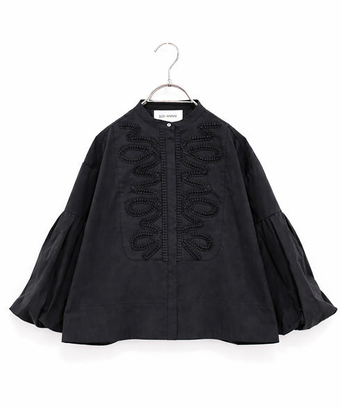 【SOI-MeME】diamond tuck embroidery blouse