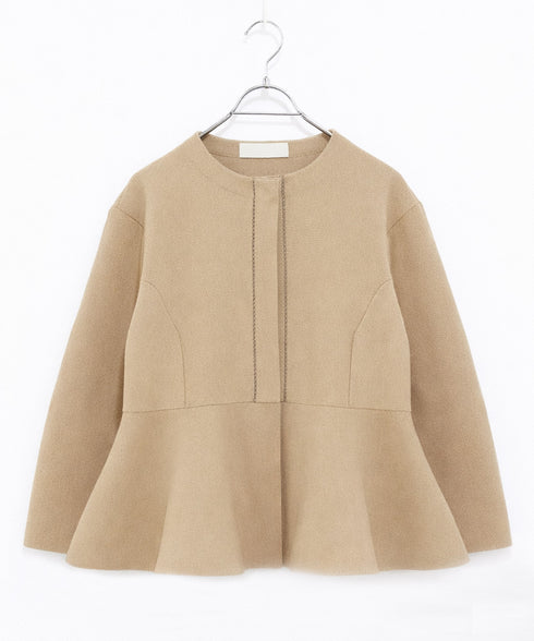 paper knit embroidery peplum jacket