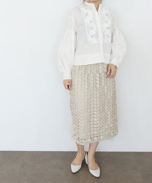 【SOI-MeME】pearl lame lace skirt