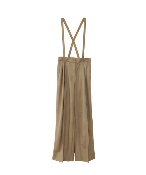 warm pinstripe suspender pants