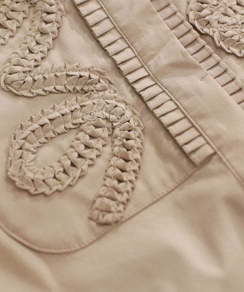 【SOI-MeME】diamond tuck embroidery blouse