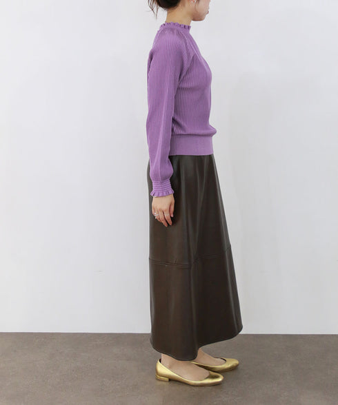 【再入荷】eco leather skirt