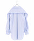 【SOI-MeME】stripe embroidery tie blouse