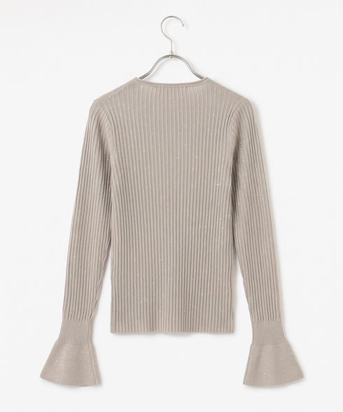 【10/23発売予定】lame spangle rib knit top