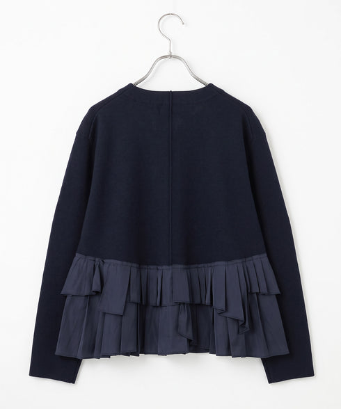 【10/23発売予定】layered taffeta knit jacket