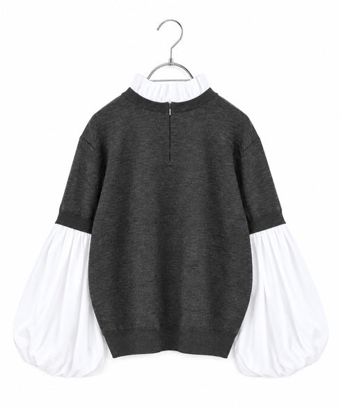 【先行予約1000ポイントプレゼント】14G wool 2way sleeve top