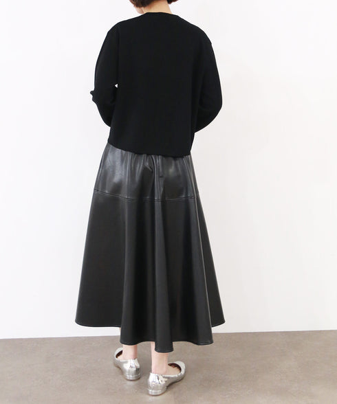 soft eco-leather circular skirt