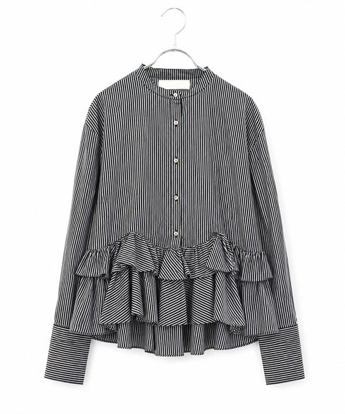 <9/4発売>spiral ruffle modern blouse